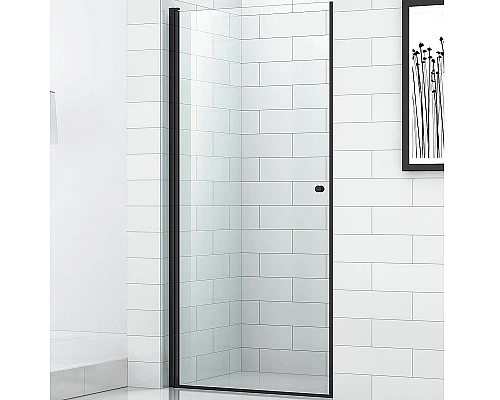 Купить Душевая дверь Cezares Eco 70 ECO-O-B-1-70-C-NERO профиль Черный матовый стекло прозрачное в магазине сантехники Santeh-Crystal.ru