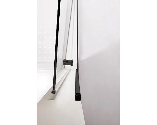 Купить Душевая дверь Cezares Eco 70 ECO-O-B-1-70-C-NERO профиль Черный матовый стекло прозрачное в магазине сантехники Santeh-Crystal.ru