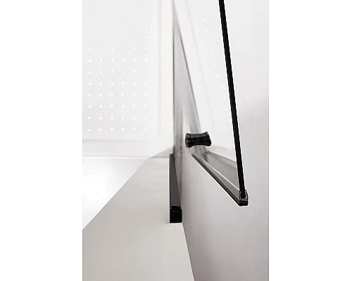 Купить Душевая дверь Cezares Eco 70 ECO-O-B-1-70-C-NERO профиль Черный матовый стекло прозрачное в магазине сантехники Santeh-Crystal.ru