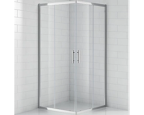 Купить Душевой уголок Cezares Eco 90x90 ECO-O-A-2-90-C-Cr профиль Хром стекло прозрачное в магазине сантехники Santeh-Crystal.ru