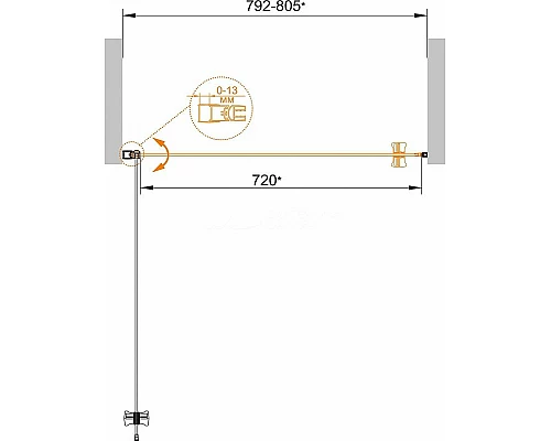 Купить Душевая дверь Cezares Eco 80 ECO-O-B-1-80-C-Cr профиль Хром стекло прозрачное в магазине сантехники Santeh-Crystal.ru