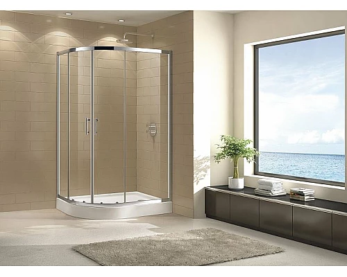 Приобрести Душевой уголок Cezares Eco 100х80 ECO-O-RH-2-100/80-C-Cr профиль Хром стекло прозрачное в магазине сантехники Santeh-Crystal.ru