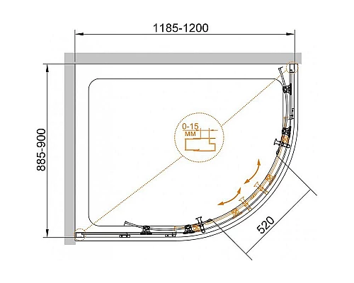 Приобрести Душевой уголок Cezares Eco 120x90 ECO-O-RH-2-120/90-C-Cr профиль Хром стекло прозрачное в магазине сантехники Santeh-Crystal.ru