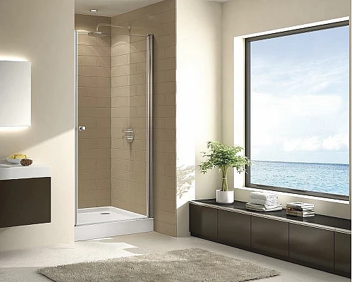 Купить Душевая дверь Cezares Eco 75 ECO-O-B-1-75-C-Cr профиль Хром стекло прозрачное в магазине сантехники Santeh-Crystal.ru