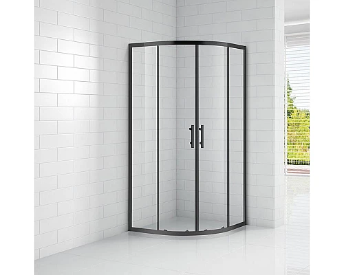 Купить Душевой уголок Cezares Eco 90x90 ECO-O-R-2 профиль Черный стекло прозрачное в магазине сантехники Santeh-Crystal.ru