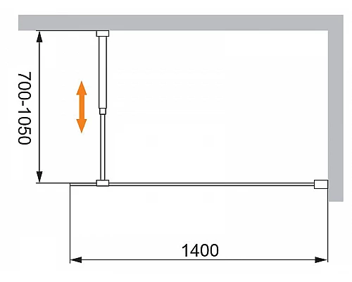 Заказать Душевая перегородка Cezares Liberta 140 LIBERTA-L-1-140-C-Cr профиль Хром стекло прозрачное в магазине сантехники Santeh-Crystal.ru