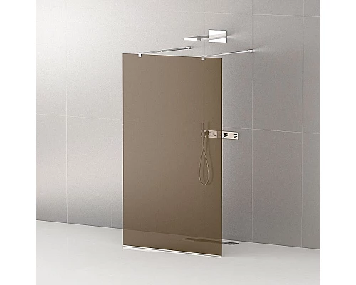 Купить Душевая перегородка Cezares Liberta 110 LIBERTA-L-2-110-BR-Cr профиль Хром стекло бронзовое в магазине сантехники Santeh-Crystal.ru