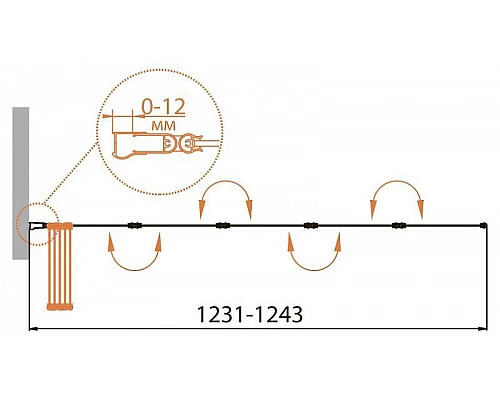 Купить Шторка на ванну Cezares Relax 120 L RELAX-V-5-120/140-P-Bi-L профиль Серый стекло рифленое в магазине сантехники Santeh-Crystal.ru