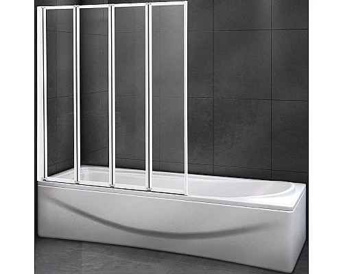 Приобрести Шторка на ванну Cezares Relax 90 RELAX-V-4-90/140-C-Bi профиль Серый стекло прозрачное в магазине сантехники Santeh-Crystal.ru