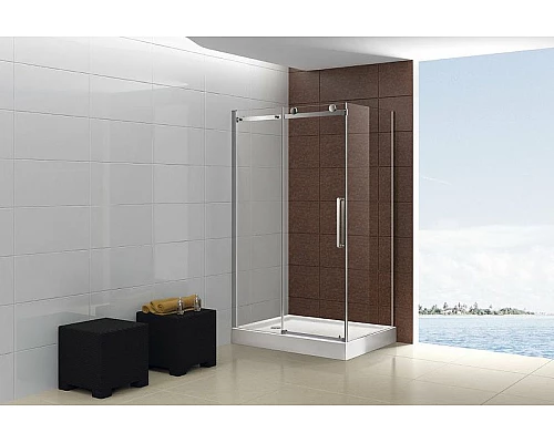 Приобрести Душевая стенка Cezares Stylus 90 STYLUS-O-M-90-FIX-C-Cr профиль Хром стекло прозрачное в магазине сантехники Santeh-Crystal.ru