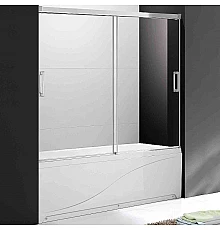 Шторка на ванну Cezares Tandem Soft 160x145 TANDEM-SOFT-VF-2-160/145-C-Cr-IV профиль Хром стекло прозрачное