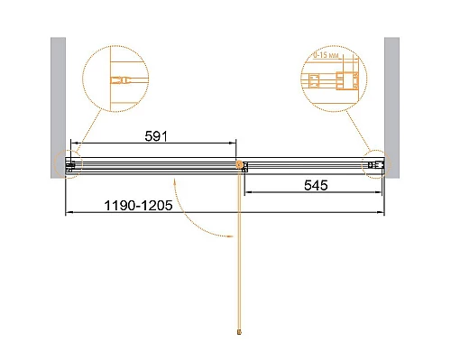 Заказать Душевая дверь Cezares Urban 120 URBAN-B-12-120-C-CR профиль Хром стекло прозрачное в магазине сантехники Santeh-Crystal.ru