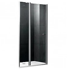 Душевая дверь в нишу Gemy New Rockcoco 100х190 латунный кронштейн профиль Хром стекло прозрачное