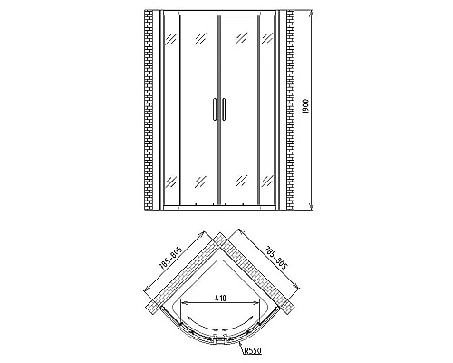 Купить Душевой уголок Gemy Victoria 80х80 S30062M профиль Хром стекло матовое в магазине сантехники Santeh-Crystal.ru