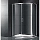 Приобрести Душевой уголок Gemy Victoria 100х90 радиальный ассиметричный одна дверца профиль Хром стекло прозрачное в магазине сантехники Santeh-Crystal.ru