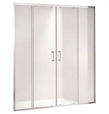 Душевая дверь в нишу Gemy Victoria 150х190 две раздвижные двери профиль Хром стекло прозрачное