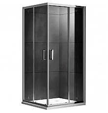 Душевой уголок Gemy Victoria 100x100 квадратный профиль Хром стекло прозрачное