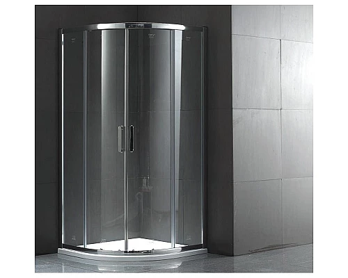 Приобрести Душевой уголок Gemy Victoria 80х80 радиальный две дверцы профиль Хром стекло прозрачное в магазине сантехники Santeh-Crystal.ru