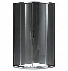 Душевой уголок Gemy Victoria 80х80 радиальный две дверцы профиль Хром стекло прозрачное