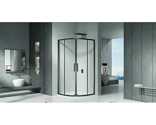 Заказать Душевой уголок Good Door Cofe R-90-C-B 90x90 КФ00002 профиль Черный стекло прозрачное в магазине сантехники Santeh-Crystal.ru