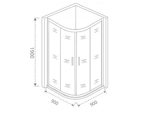 Заказать Душевой уголок Good Door Cofe R-90-C-B 90x90 КФ00002 профиль Черный стекло прозрачное в магазине сантехники Santeh-Crystal.ru