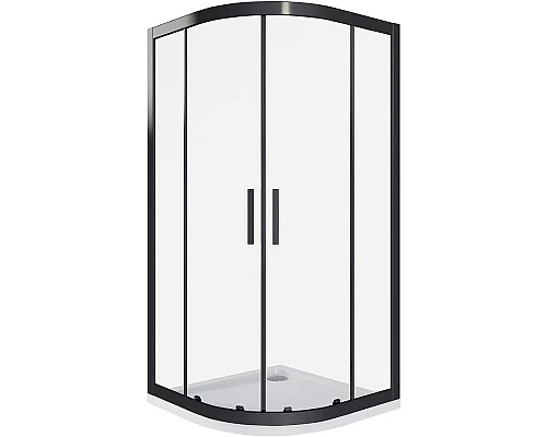 Купить Душевой уголок Good Door Cofe R-100-C-B 100x100 КФ00003 профиль Черный стекло прозрачное в магазине сантехники Santeh-Crystal.ru