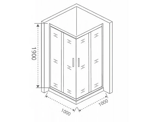 Заказать Душевой уголок Good Door Cofe CR-100-C-B 100x100 КФ00007 профиль Черный стекло прозрачное в магазине сантехники Santeh-Crystal.ru