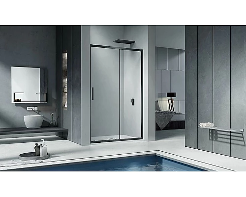 Заказать Душевая дверь Good Door Cofe WTW-110-C-B 110 КФ00010 профиль Черный стекло прозрачное в магазине сантехники Santeh-Crystal.ru