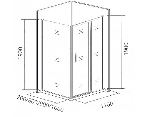 Заказать Душевая дверь Good Door Cofe WTW-110-C-B 110 КФ00010 профиль Черный стекло прозрачное в магазине сантехники Santeh-Crystal.ru