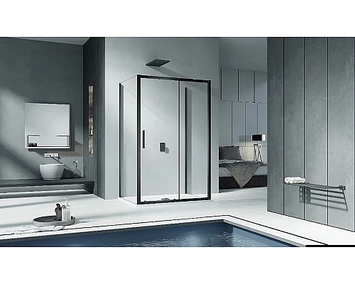 Заказать Душевая дверь Good Door Cofe WTW-110-C-B 110 КФ00010 профиль Черный стекло прозрачное в магазине сантехники Santeh-Crystal.ru