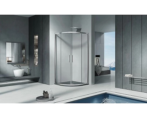 Купить Душевой уголок Good Door Cofe R-80-C-CH 80x80 КФ00021 профиль Хром стекло прозрачное в магазине сантехники Santeh-Crystal.ru