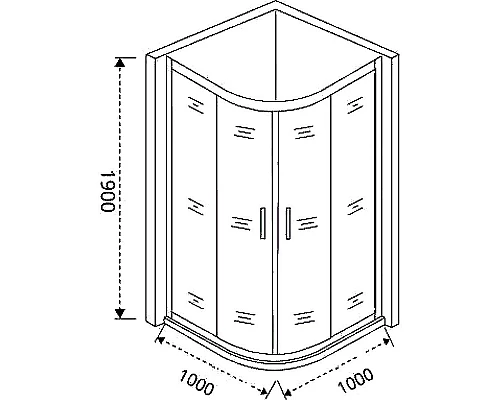 Купить Душевой уголок Good Door Cofe R-100-C-CH 100x100 КФ00023 профиль Хром стекло прозрачное в магазине сантехники Santeh-Crystal.ru