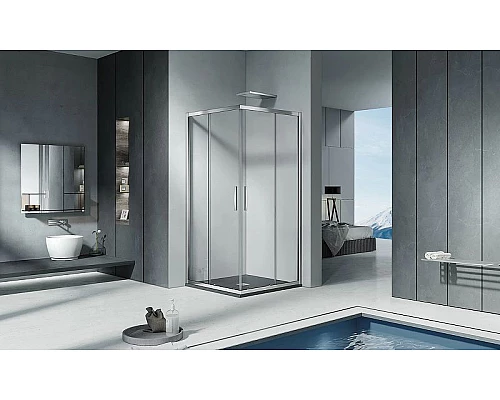 Заказать Душевой уголок Good Door Cofe CR-90-C-CH 90x90 КФ00026 профиль Хром стекло прозрачное в магазине сантехники Santeh-Crystal.ru