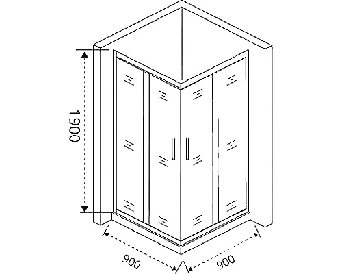 Заказать Душевой уголок Good Door Cofe CR-90-C-CH 90x90 КФ00026 профиль Хром стекло прозрачное в магазине сантехники Santeh-Crystal.ru