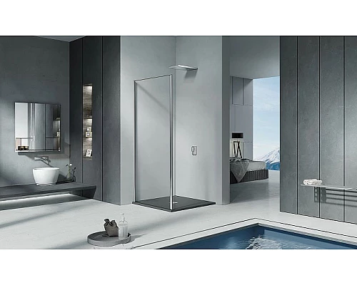 Купить Душевая стенка Good Door Cofe SP-80-C-CH 80 КФ00036 профиль Хром стекло прозрачное в магазине сантехники Santeh-Crystal.ru