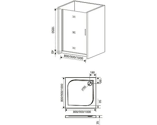 Купить Душевая дверь Good Door Fantasy 80 DR-80-C-CH профиль Хром стекло прозрачное в магазине сантехники Santeh-Crystal.ru