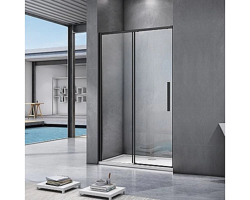 Приобрести Душевая дверь Good Door Idea 140 WTW-140-C-B профиль Черный стекло прозрачное в магазине сантехники Santeh-Crystal.ru