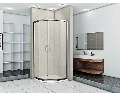 Приобрести Душевой уголок Good Door Infinity R-100-G-CH 100x100 профиль Хром стекло Грейп в магазине сантехники Santeh-Crystal.ru