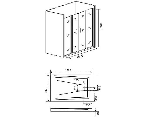 Заказать Душевая дверь Good Door Infinity WTW-TD-150-G-CH профиль Хром стекло Грейп в магазине сантехники Santeh-Crystal.ru