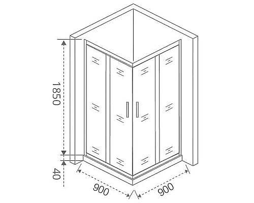 Купить Душевой уголок Good Door Latte CR-90-G-WE 90x90 профиль Белый стекло Grape в магазине сантехники Santeh-Crystal.ru