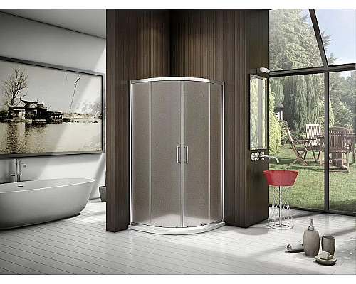 Заказать Душевой уголок Good Door Latte R-80-C-WE 80x80 профиль Белый стекло Grape в магазине сантехники Santeh-Crystal.ru