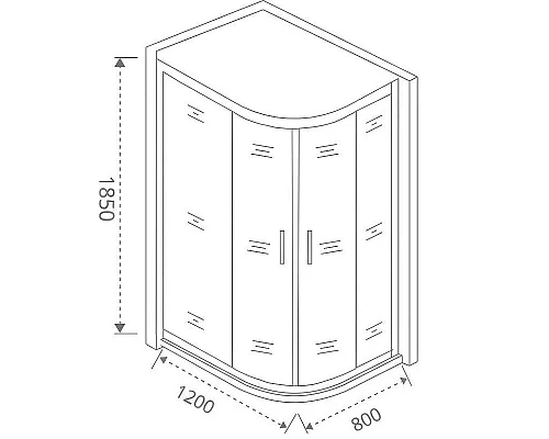 Купить Душевой уголок Good Door Latte R-120-G-WE 120x80 профиль Белый стекло Grape в магазине сантехники Santeh-Crystal.ru