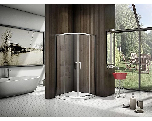 Купить Душевой уголок Good Door Latte R-80-C-WE 80x80 профиль Белый стекло прозрачное в магазине сантехники Santeh-Crystal.ru