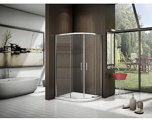 Приобрести Душевой уголок Good Door Latte R-120-C-WE 120x80 профиль Белый стекло прозрачное в магазине сантехники Santeh-Crystal.ru