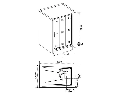 Приобрести Душевая дверь Good Door Orion WTW-130-G-CH 130 профиль Хром стекло Grape в магазине сантехники Santeh-Crystal.ru