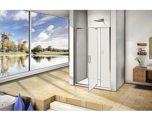 Купить Душевая дверь Good Door Orion WTW-PD-140-G-CH 140 профиль Хром стекло Grape в магазине сантехники Santeh-Crystal.ru