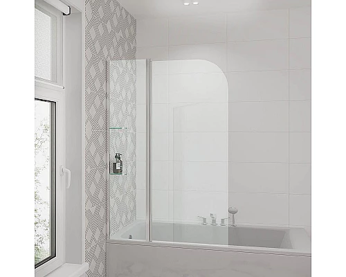 Купить Шторка на ванну Grossman 100 GR-101 профиль Хром стекло прозрачное в магазине сантехники Santeh-Crystal.ru