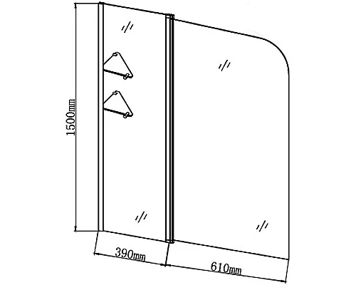 Купить Шторка на ванну Grossman 100 GR-101 профиль Хром стекло прозрачное в магазине сантехники Santeh-Crystal.ru
