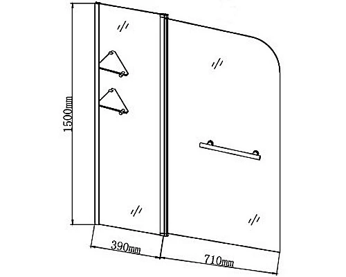Купить Шторка на ванну Grossman 110 GR-101/1 профиль Хром стекло прозрачное в магазине сантехники Santeh-Crystal.ru