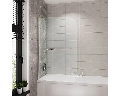 Заказать Шторка на ванну Grossman 100 GR-104/2 профиль Хром стекло прозрачное в магазине сантехники Santeh-Crystal.ru